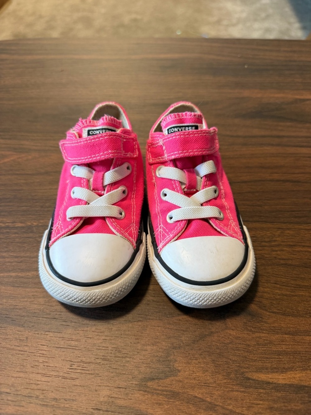 Converse All Star Toddler Pink Sneakers Velcro Low Top Size 7C
